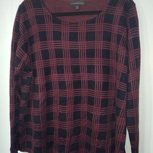 Dark Blue/Burgandy Long Sleeve Sweater